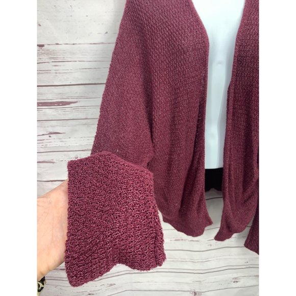 BDG Burgundy Oversized Open Front Long Sleeve Size Medium Cardigan - Picture 3 of 8